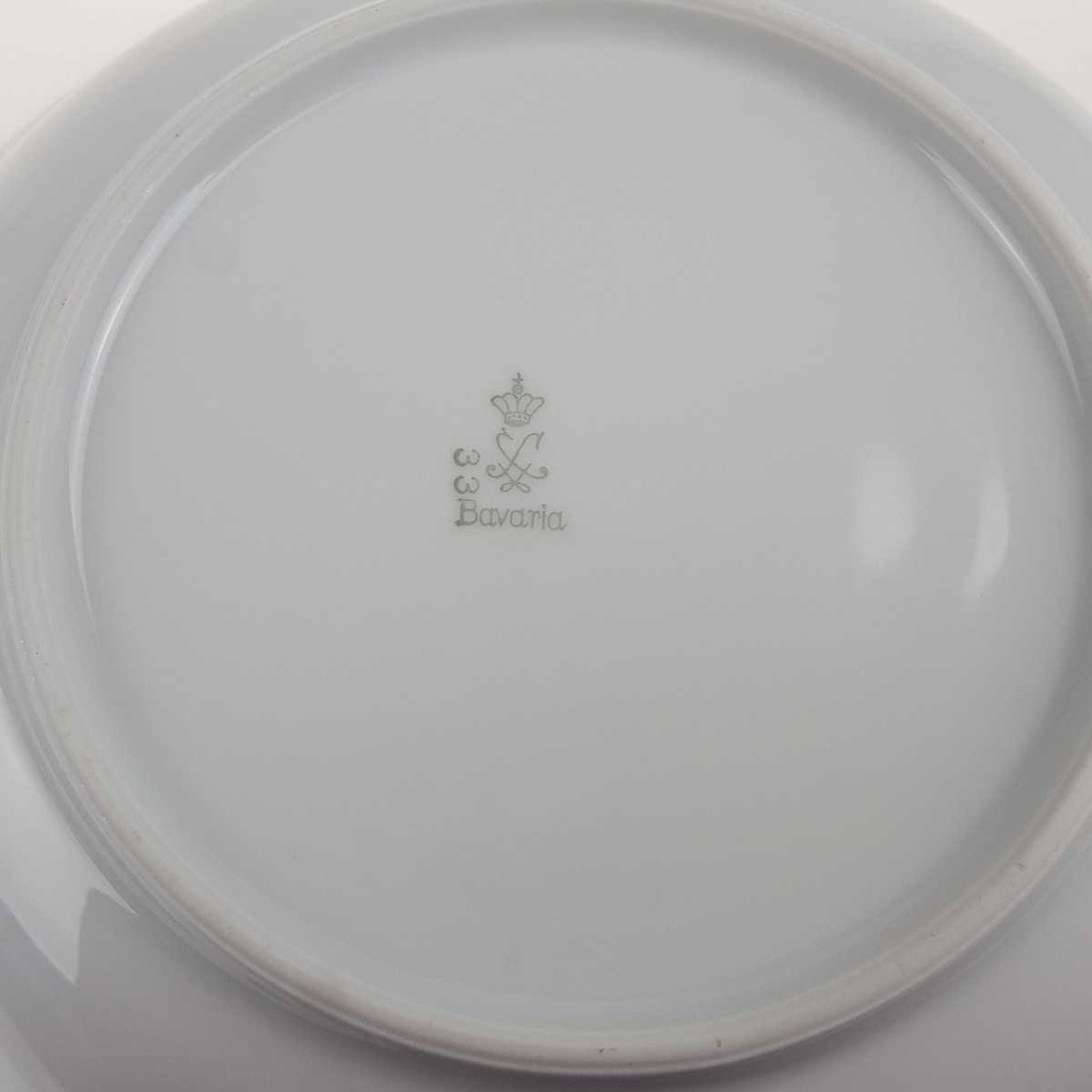 [458168270] Schüssel Goldrand 23 cm Schaller Blauband weiß Bavaria gebraucht - gut Bild 6