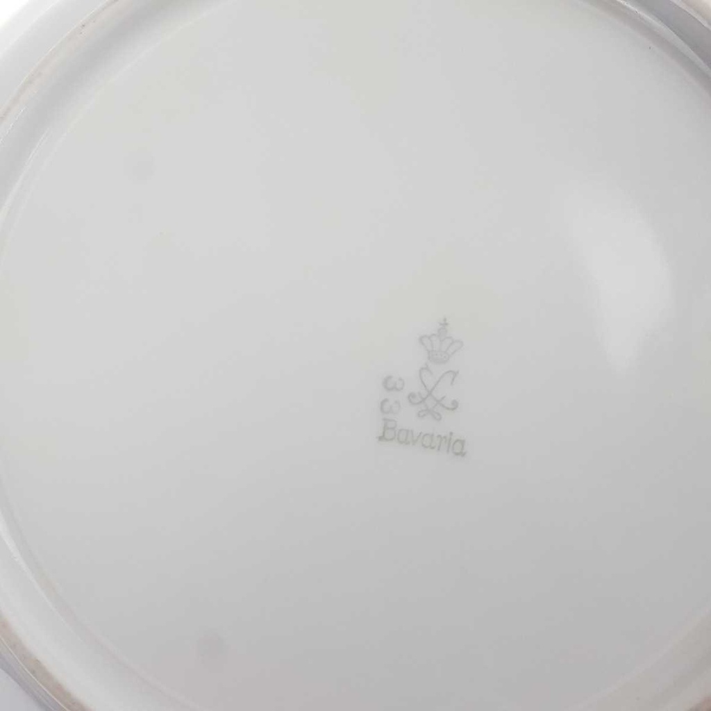[458168271] Schüssel Goldrand 25,2 cm Schaller Blauband weiß Bavaria gebraucht - akzeptabel Bild 6