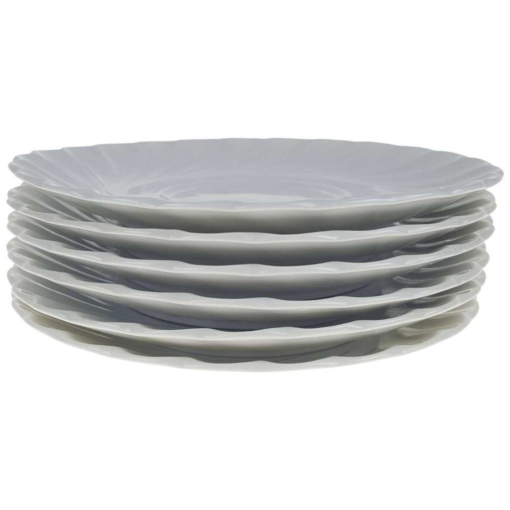 [2119285] 6er Set Untertasse 14,8 cm Marienbad Ingres Weiss Wellenmuster gebraucht - gut Bild 2