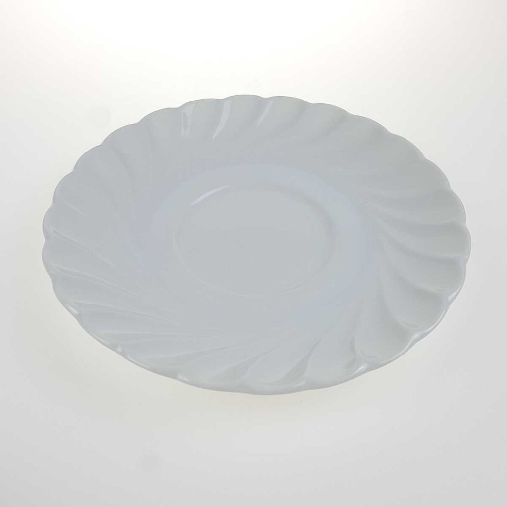 [2119285] 6er Set Untertasse 14,8 cm Marienbad Ingres Weiss Wellenmuster gebraucht - gut Bild 3