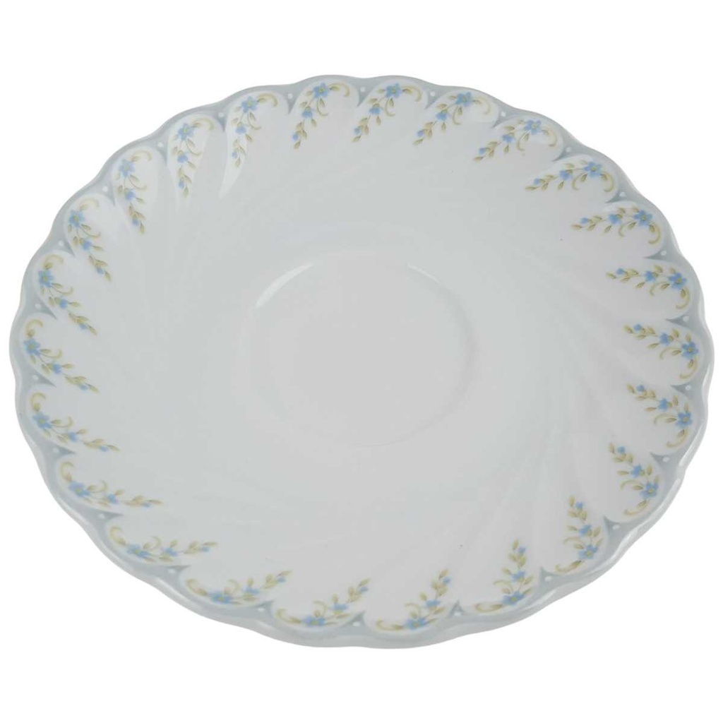 [458168277] Untertasse 14,5 cm Schirnding Bavaria Pallas Blaue Blumen Weiß Blumenranke gebraucht - gut Bild 2