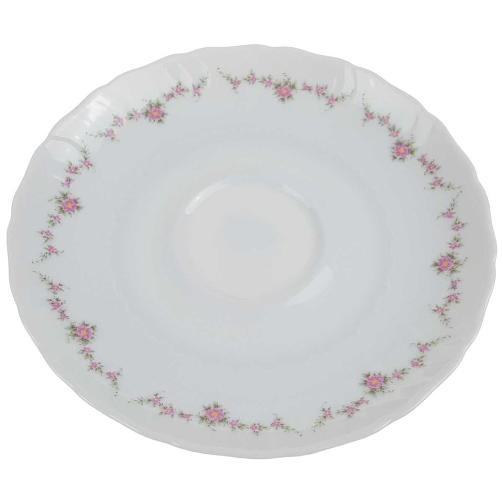 [458168282] Untertasse 15 cm Royal Tettau rosa Blumen Form 2829 Weiß gebraucht - gut Bild 2