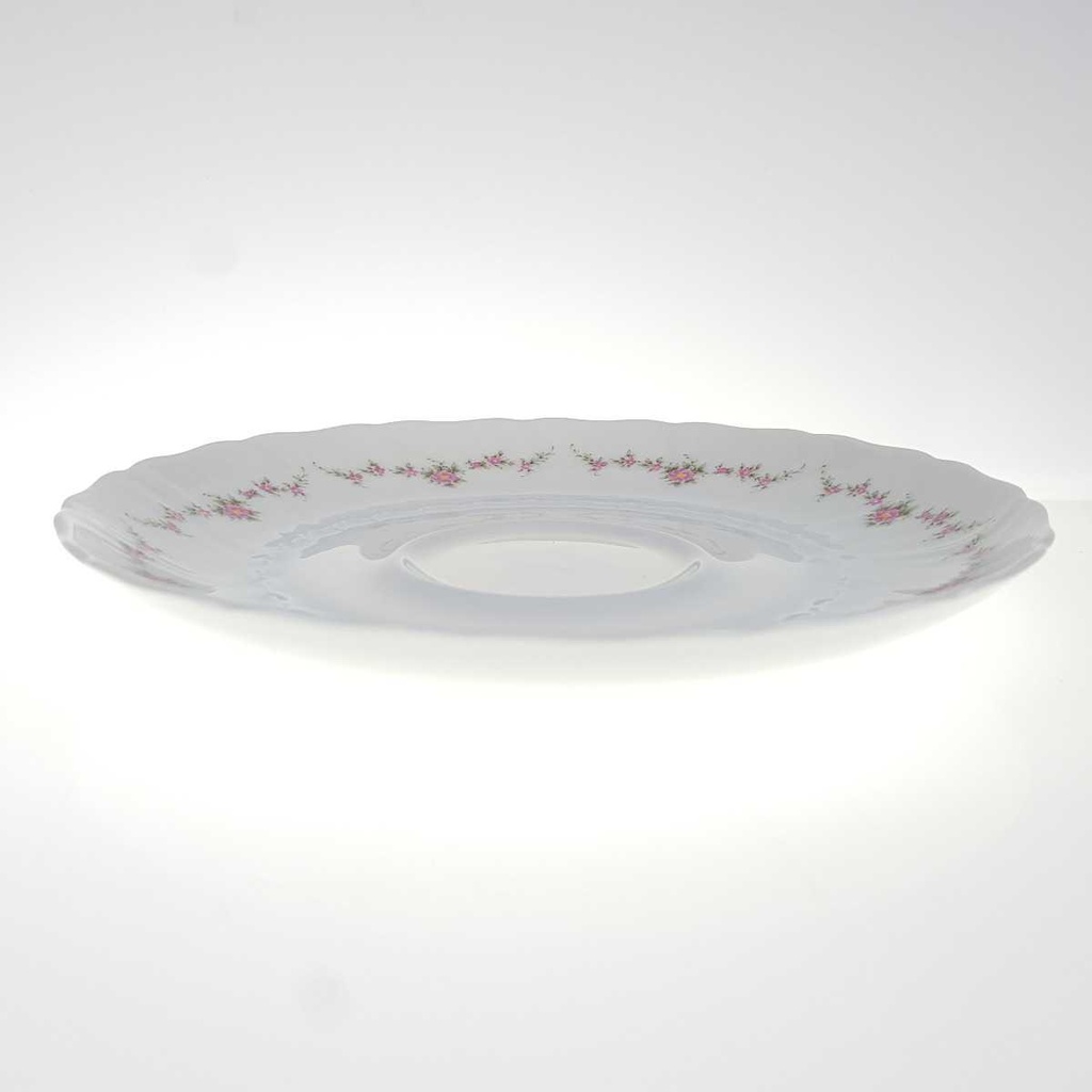 [458168282] Untertasse 15 cm Royal Tettau rosa Blumen Form 2829 Weiß gebraucht - gut Bild 3