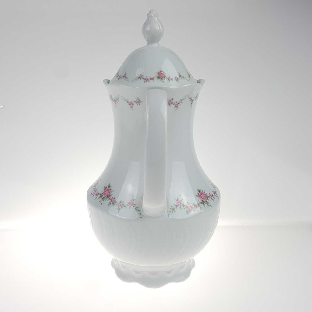 [458168287] Kaffeekanne 1,2 L Royal Tettau rosa Blumen Form 2829 Weiß gebraucht - gut Bild 4