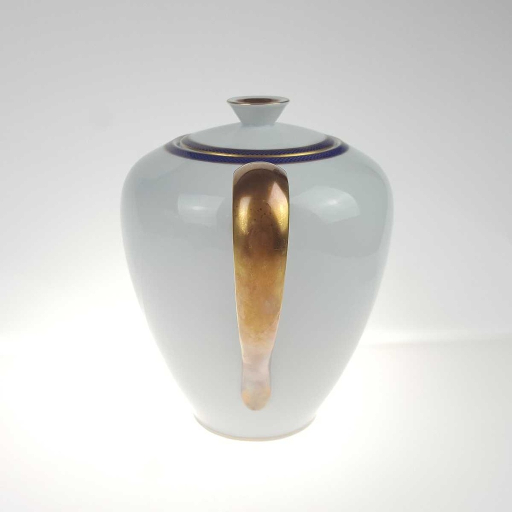 [458168288] Teekanne Goldrand 1,3 L KPM Krister Blau Gold gebraucht - gut Bild 4