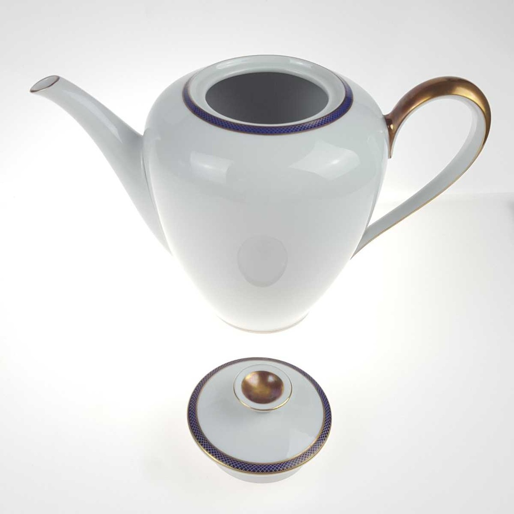 [458168288] Teekanne Goldrand 1,3 L KPM Krister Blau Gold gebraucht - gut Bild 5