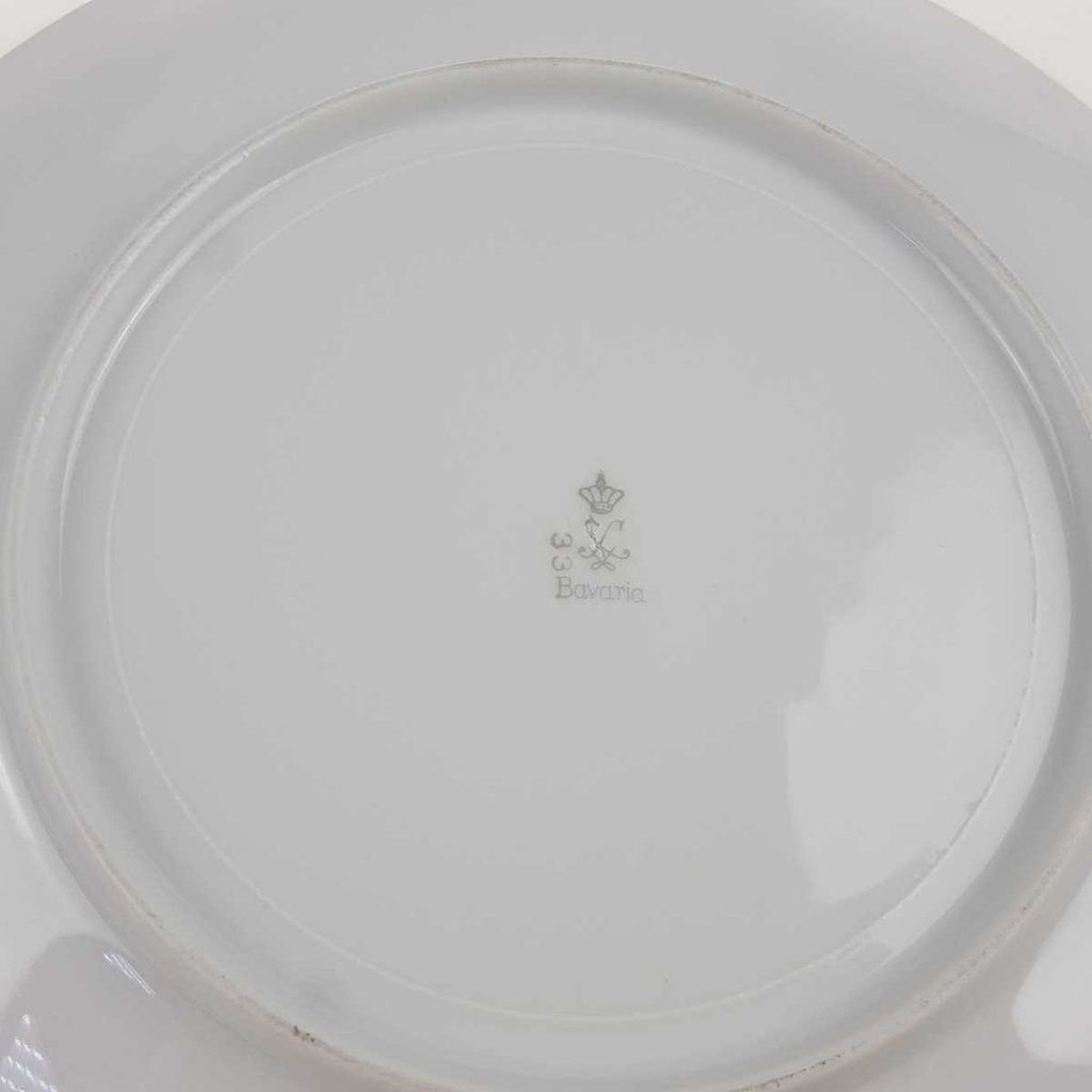 [458168295] Speiseteller Essteller Goldrand 24,2 cm Schaller Blauband weiß Bavaria gebraucht - gut Bild 6