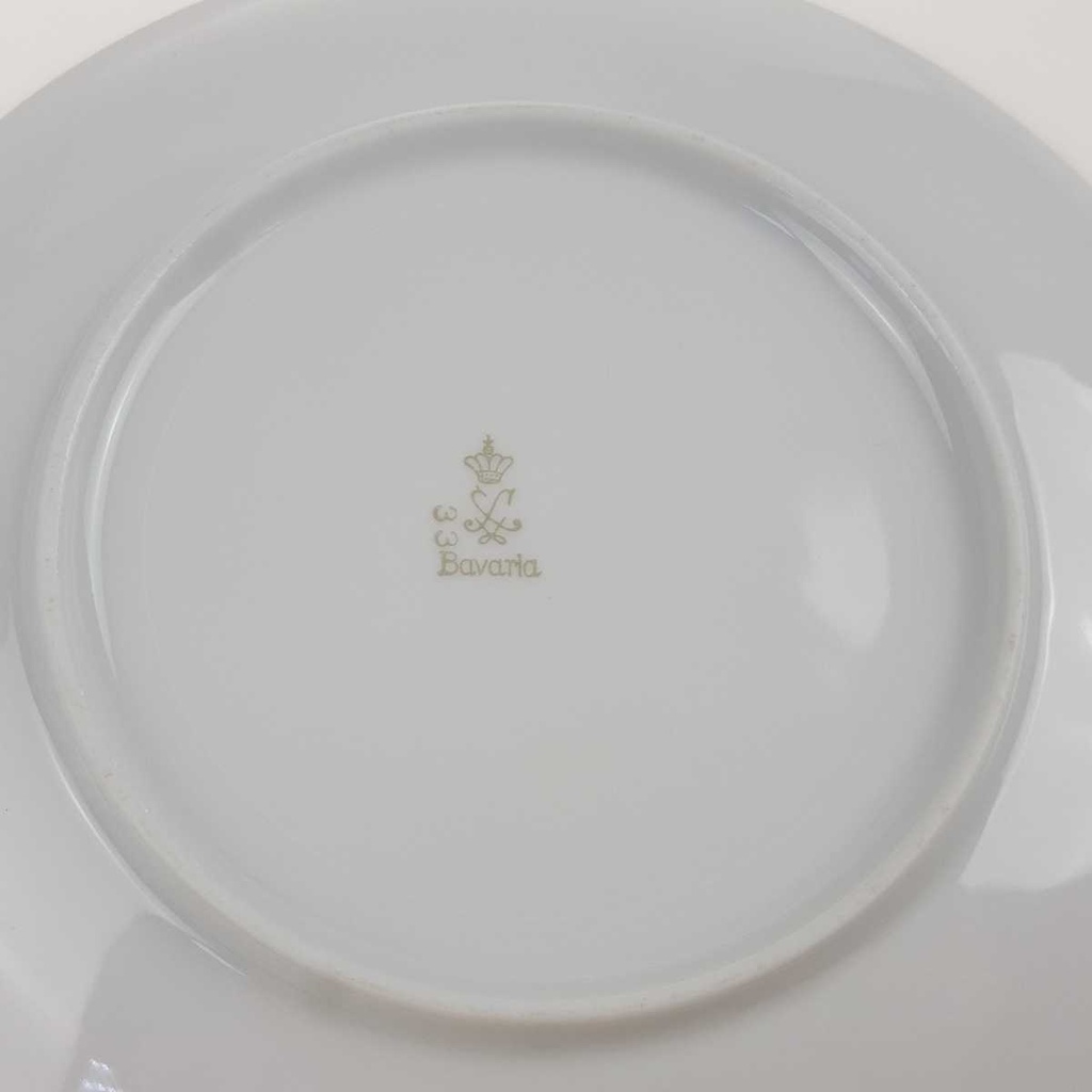 [458168296] Kuchenteller Dessertteller Goldrand 19,5 cm Schaller Blauband weiß Bavaria gebraucht - gut Bild 8