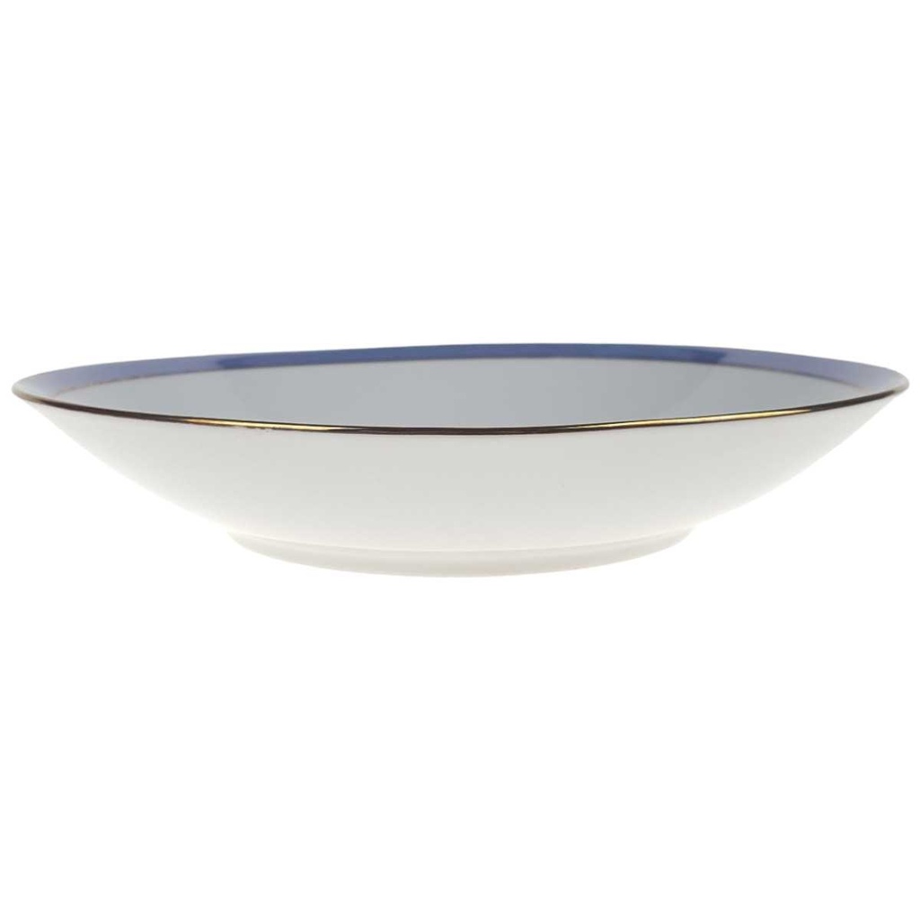 [458168297] Suppenteller Goldrand 21,5 cm Schaller Blauband weiß Bavaria gebraucht - gut Bild 2