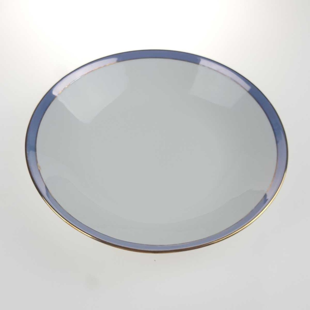 [458168297] Suppenteller Goldrand 21,5 cm Schaller Blauband weiß Bavaria gebraucht - gut Bild 3