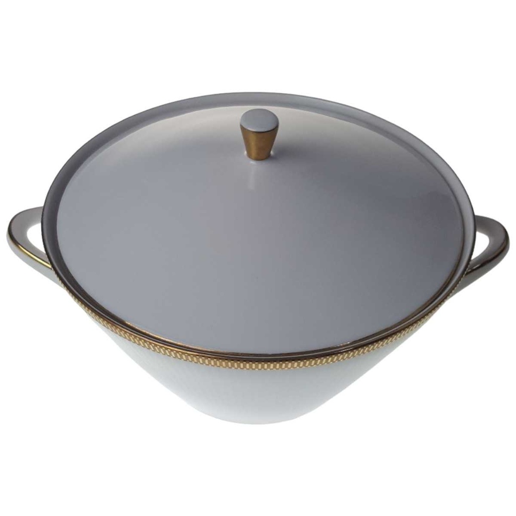 [458168315] Ragoutterrine Terrine Goldrand 1,4 L Seltmann Weiden Monika weiß gebraucht - gut Bild 2