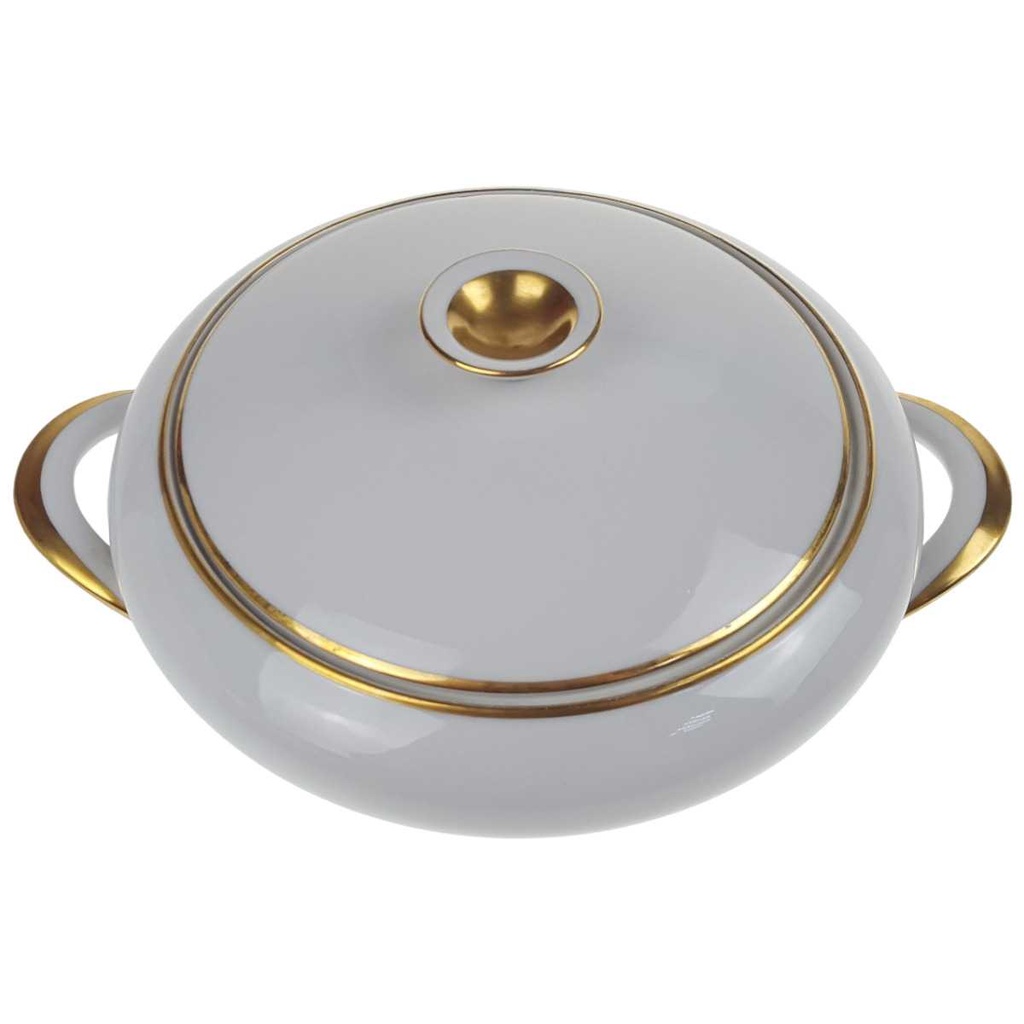 [458168316] Terrine Ragoutterrine mit Deckel Goldrand 1,5 L KPM Krister 0201 Weiß gebraucht - akzeptabel Bild 2