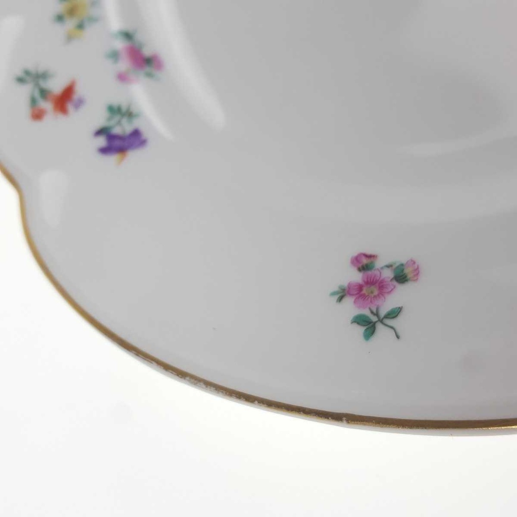 [458168329] Servierplatte Goldrand 32,9x22,2 cm Hutschenreuther Weiß Streublume Blumen Blumendekor gebraucht - gut Bild 6