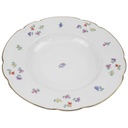 [458168330] Suppenteller Goldrand 25,4 cm Hutschenreuther Weiß Streublume Blumendekor gebraucht - gut Bild 2