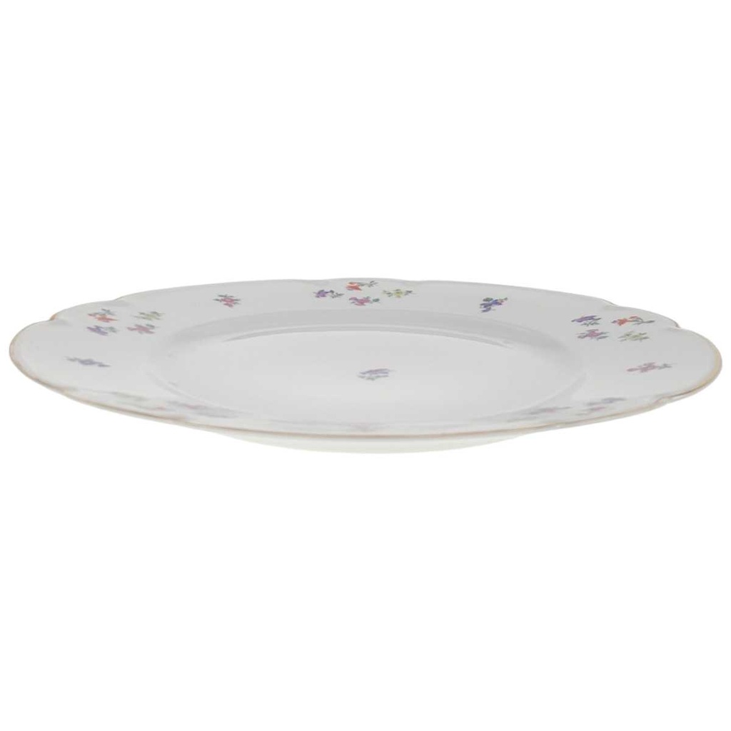 [458168331] Speiseteller Essteller Goldrand 25,7 cm Hutschenreuther Weiß Streublume Blumendekor gebraucht - gut Bild 2