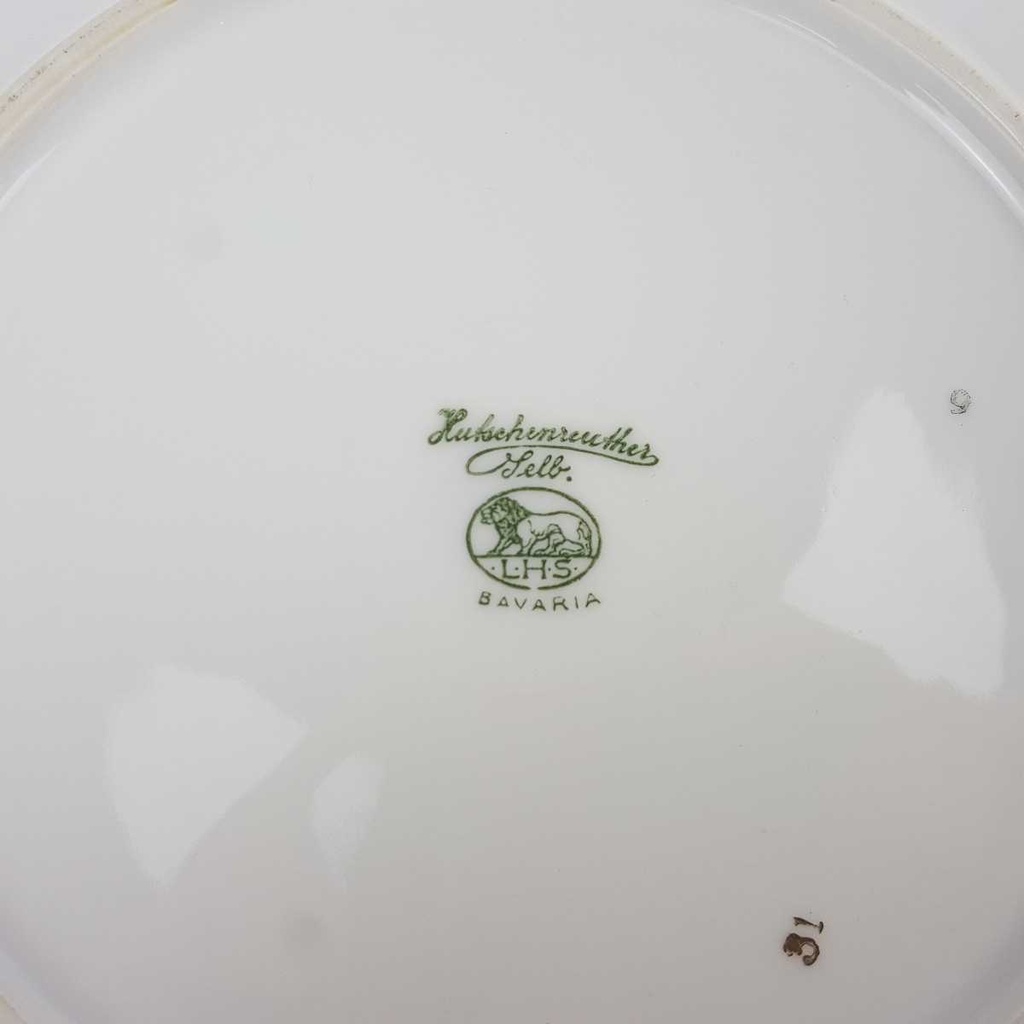 [458168331] Speiseteller Essteller Goldrand 25,7 cm Hutschenreuther Weiß Streublume Blumendekor gebraucht - gut Bild 5