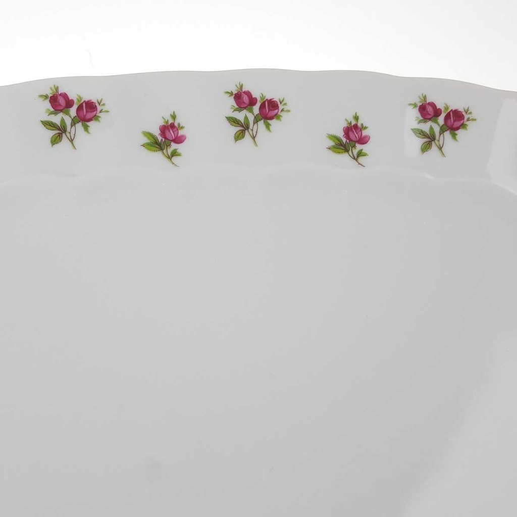 [458168340] Servierplatte Fleischplatte 33x23,5 cm Eschenbach Moosrose Blumen gebraucht - gut Bild 4