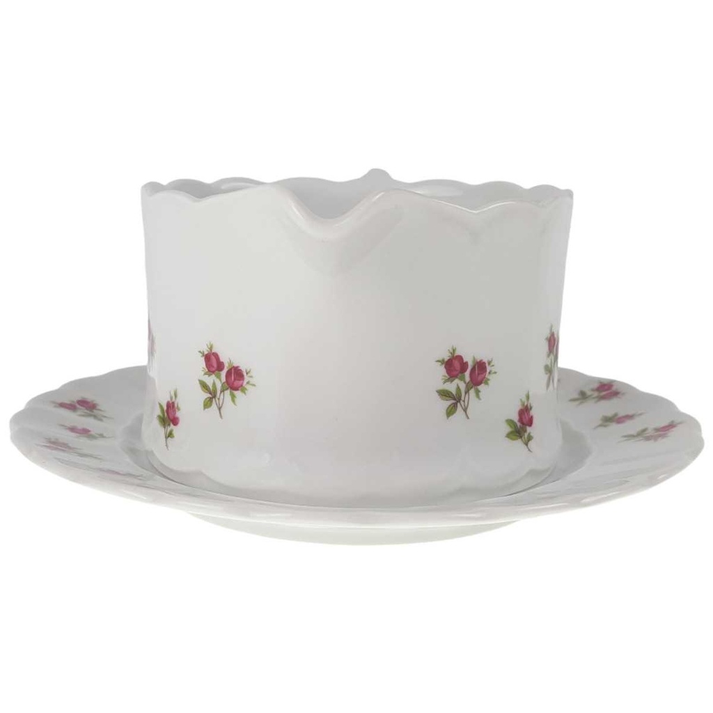 [458168343] Sauciere mit Teller 2tlg 0,4 L Eschenbach Moosrose Blumen gebraucht - gut Bild 2