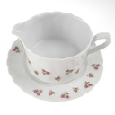 [458168343] Sauciere mit Teller 2tlg 0,4 L Eschenbach Moosrose Blumen gebraucht - gut Bild 4