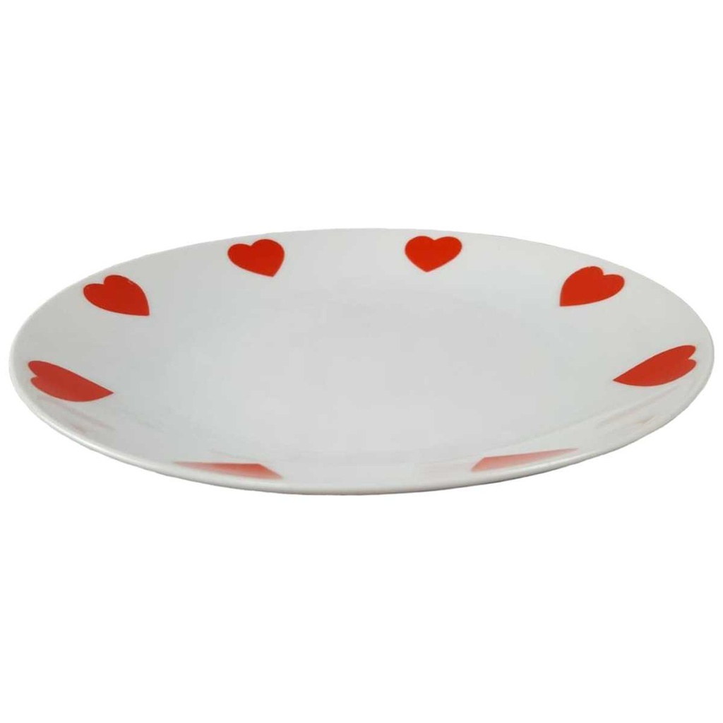 [45816835] Kuchenteller 19,5 cm Mitterteich Form 890 Rote Herzchen gebraucht - gut Bild 2
