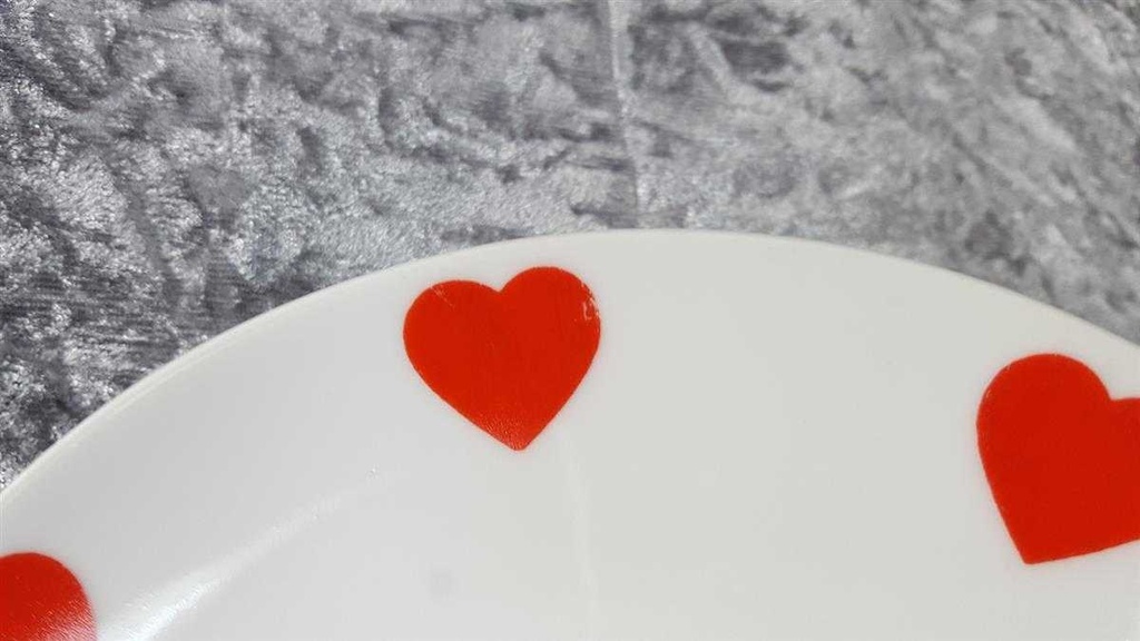 [45816835] Kuchenteller 19,5 cm Mitterteich Form 890 Rote Herzchen gebraucht - gut Bild 4
