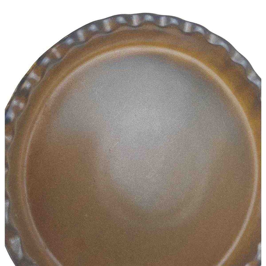 [458168351] Pizzateller mit Henkel mikrowellengeeignet 25,5 cm Gerz Gerzit Staffel Taverne Braun gebraucht - sehr gut Bild 4