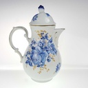 [458168372] Kaffeekanne Goldrand 1,4 L Schaller blaue Blume weiß Blumen Bavaria gebraucht - sehr gut Bild 3