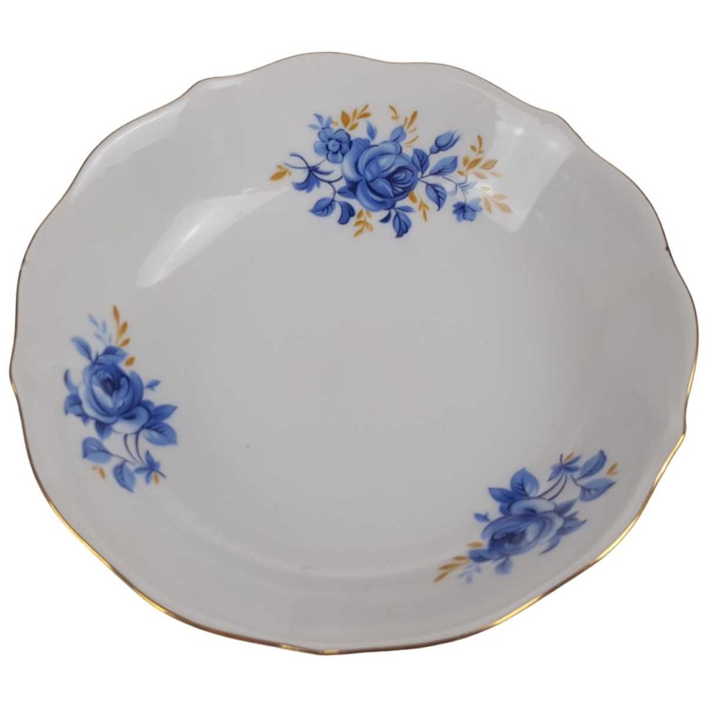 [458168373] Schale Schälchen Goldrand 13,9 cm Schaller blaue Blume weiß Blumen Bavaria gebraucht - gut Bild 2