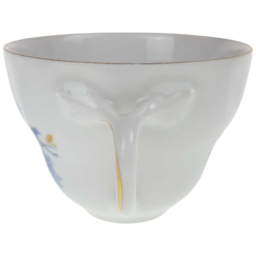 [458168374] Kaffeetasse Goldrand 0,2 L Schaller blaue Blume weiß Blumen Bavaria gebraucht - gut Bild 2
