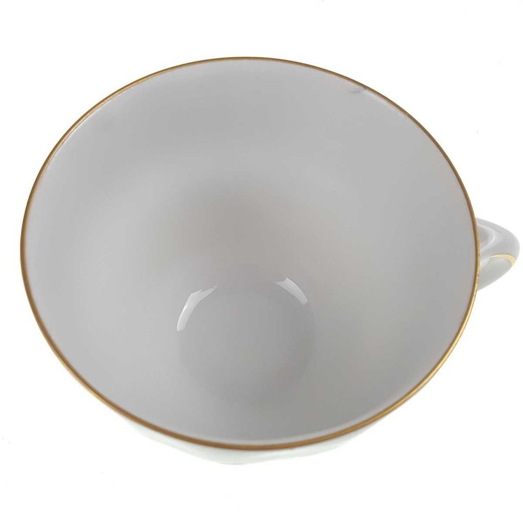 [458168374] Kaffeetasse Goldrand 0,2 L Schaller blaue Blume weiß Blumen Bavaria gebraucht - gut Bild 4