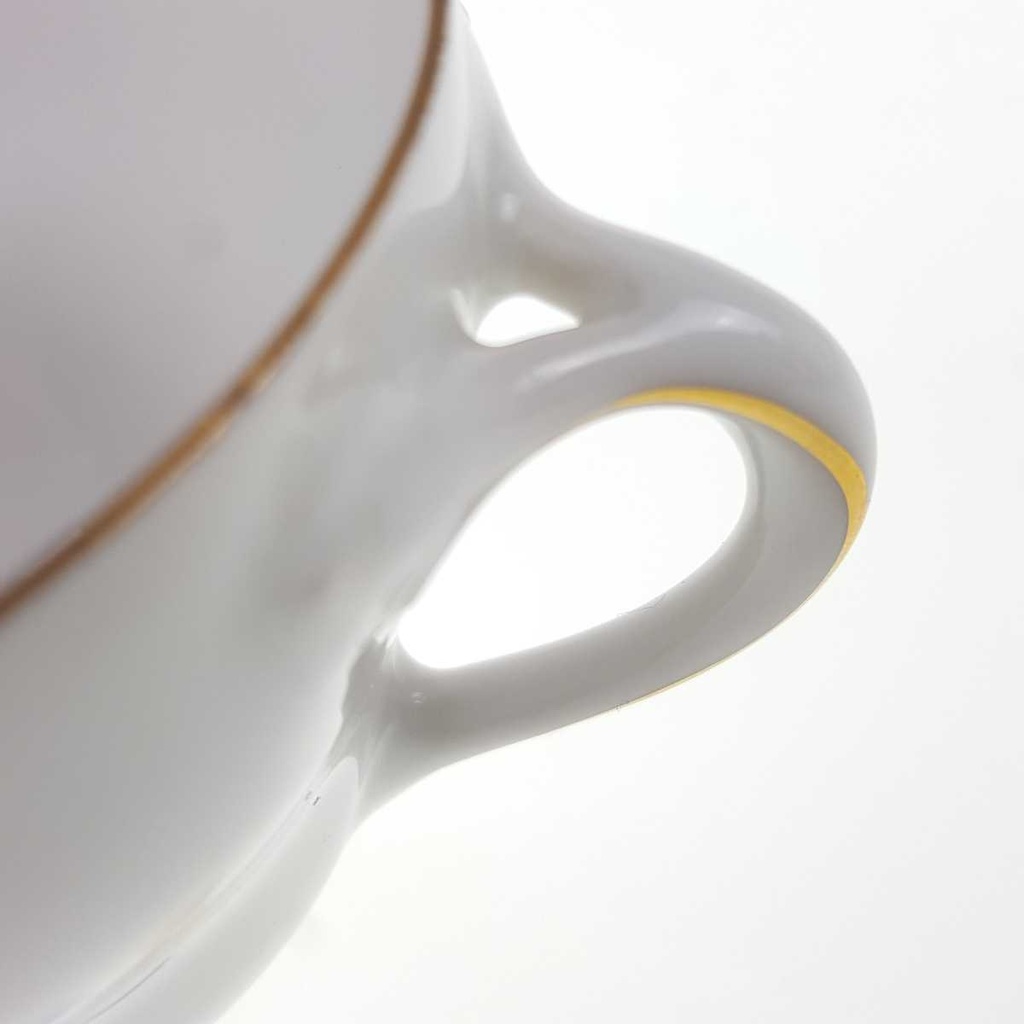 [458168374] Kaffeetasse Goldrand 0,2 L Schaller blaue Blume weiß Blumen Bavaria gebraucht - gut Bild 5