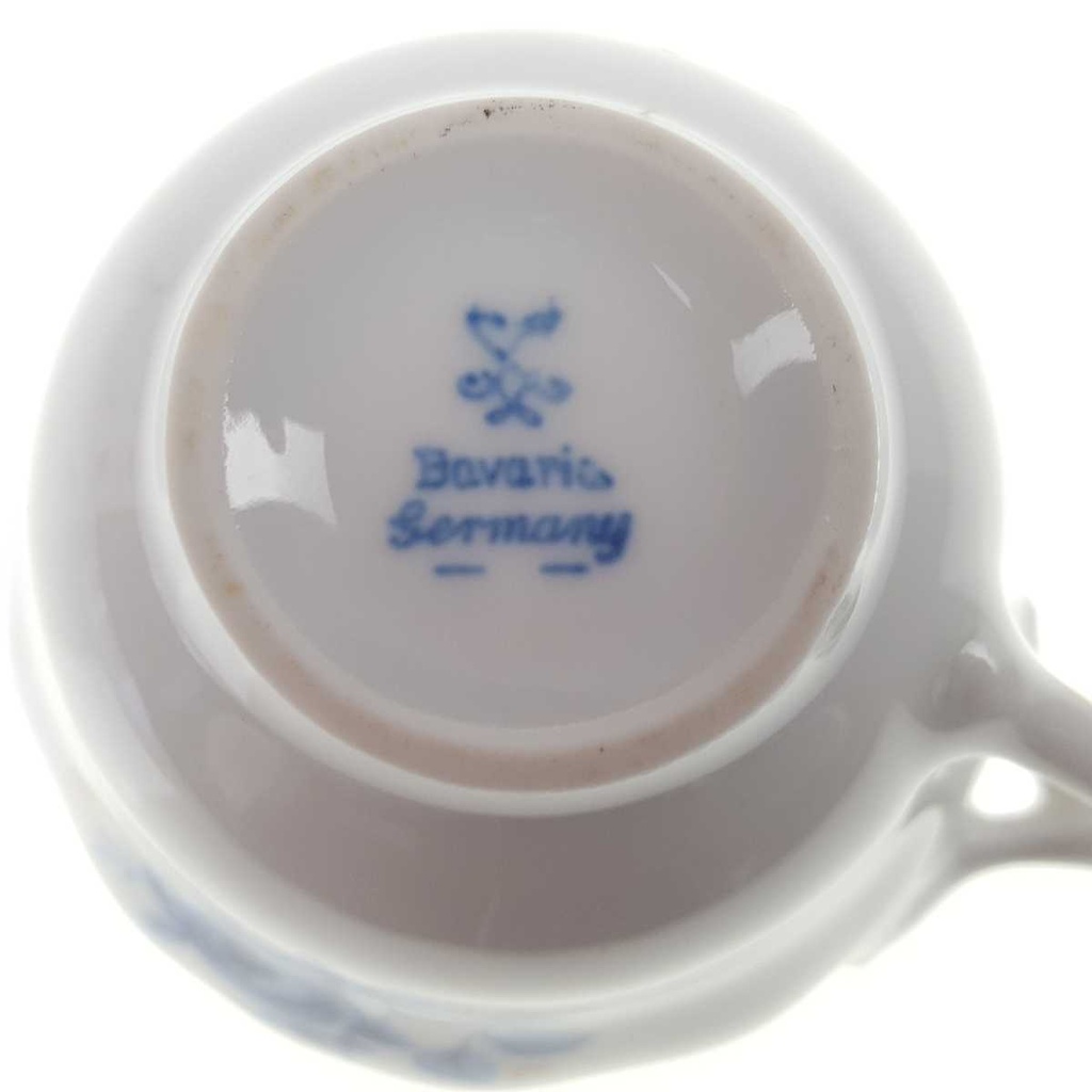 [458168374] Kaffeetasse Goldrand 0,2 L Schaller blaue Blume weiß Blumen Bavaria gebraucht - gut Bild 6