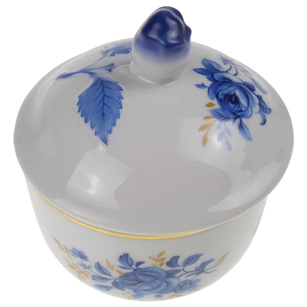 [458168375] Zuckerdose Goldrand Schaller blaue Blume weiß Blumen Bavaria gebraucht - gut Bild 2