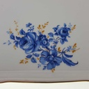 [458168376] Königskuchenplatte Goldrand Schaller blaue Blume weiß Blumen Bavaria gebraucht - gut Bild 3