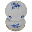 [2119291] 6er Set Kuchenteller Goldrand 19,8 cm Schaller blaue Blume weiß Blumen Bavaria gebraucht - gut Bild 2