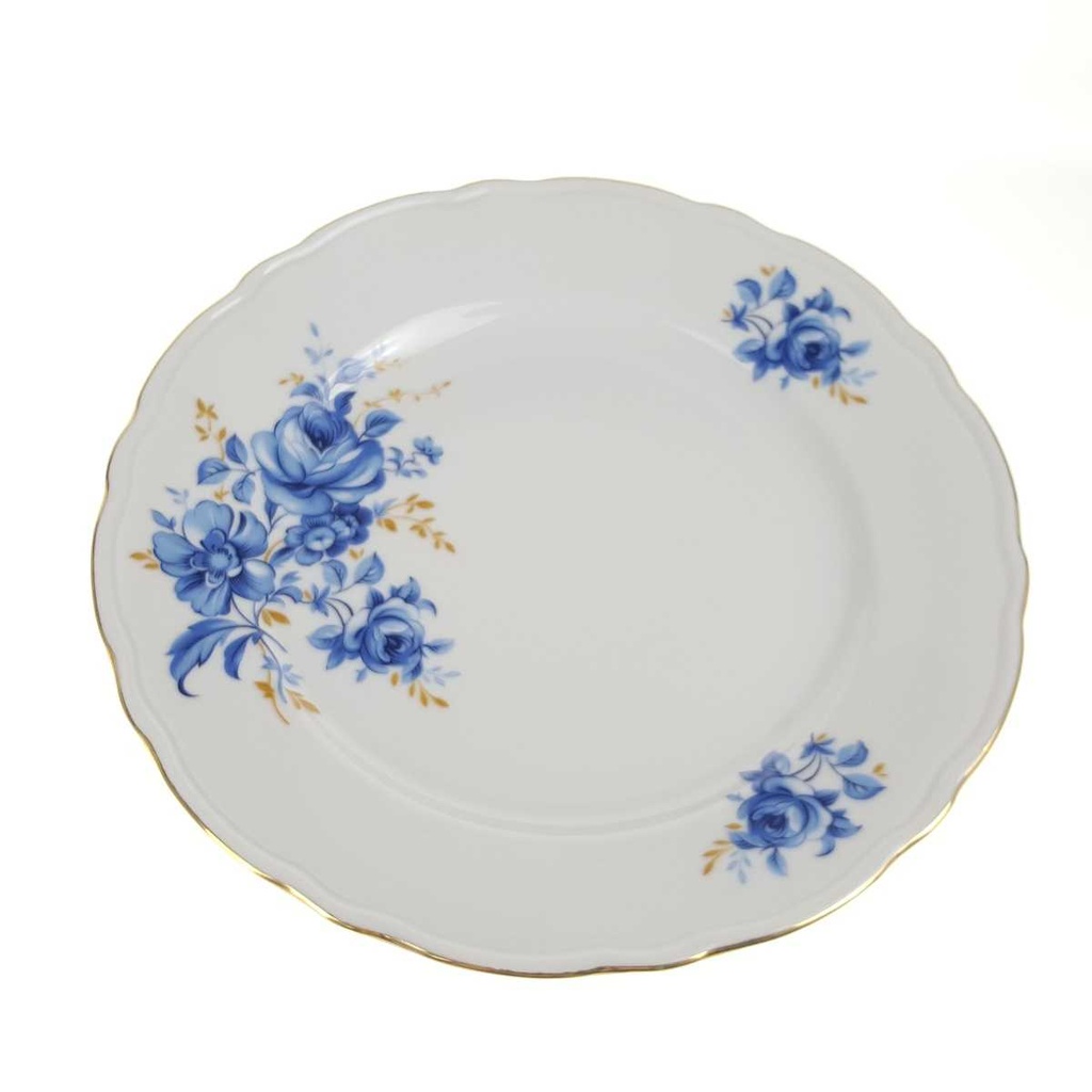 [2119291] 6er Set Kuchenteller Goldrand 19,8 cm Schaller blaue Blume weiß Blumen Bavaria gebraucht - gut Bild 5