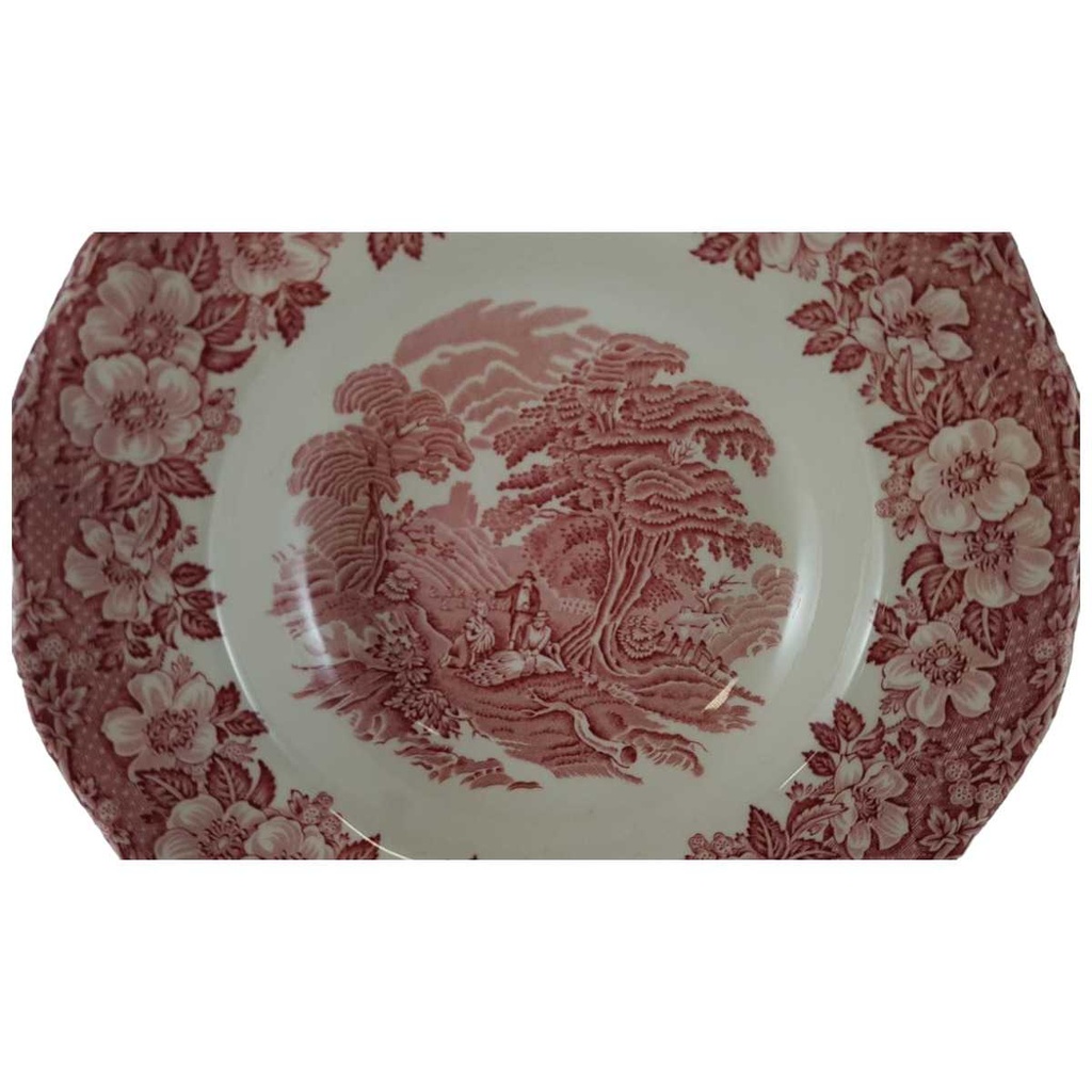 [458168387] Suppenteller 22 cm Enoch Wedgwood Woodland Rot gebraucht - sehr gut Bild 2