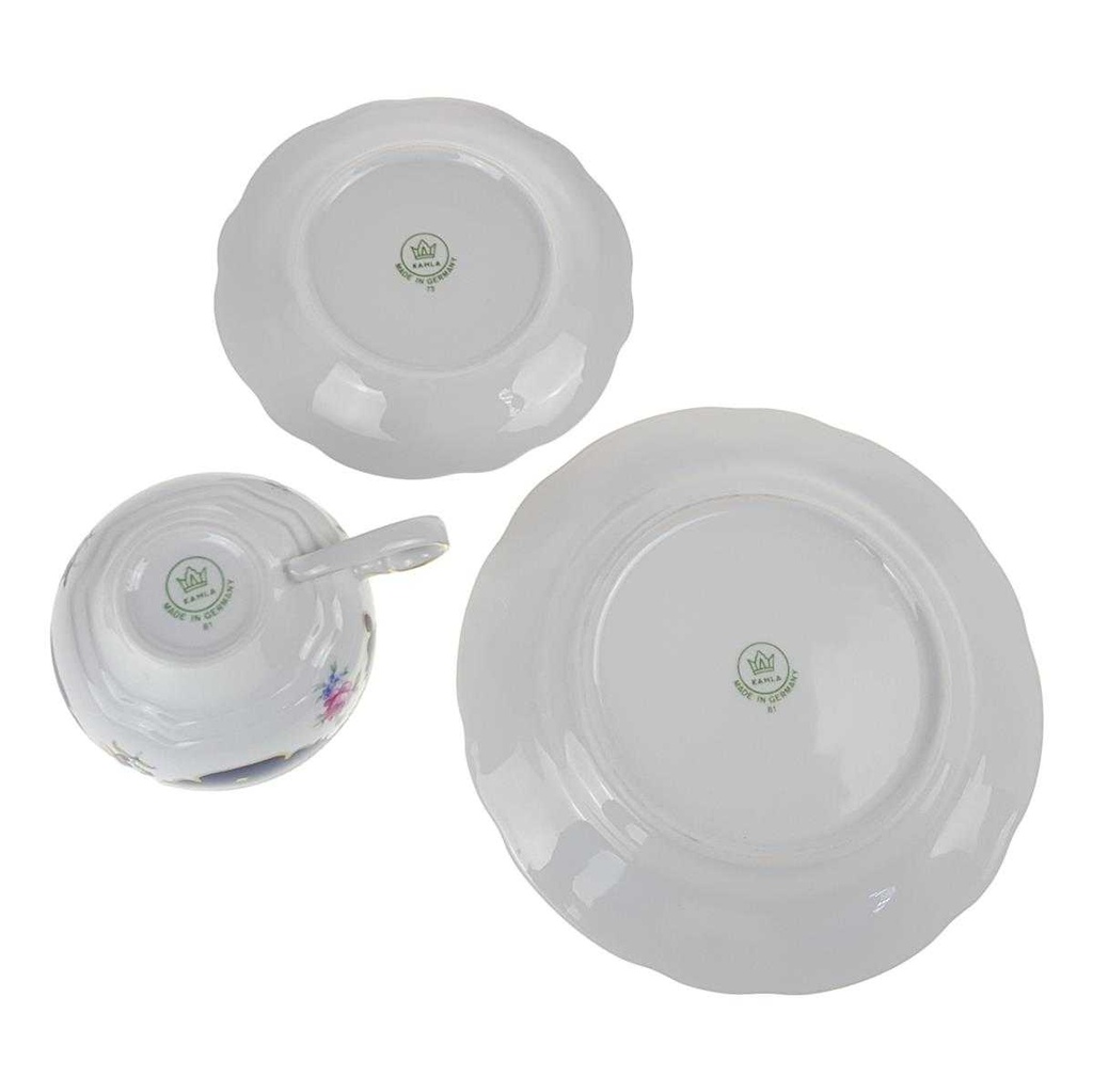 [458168401] Sammeltasse Teegedeck 3tlg Kahla Blumendekor Bunt Blumen gebraucht - sehr gut Bild 7