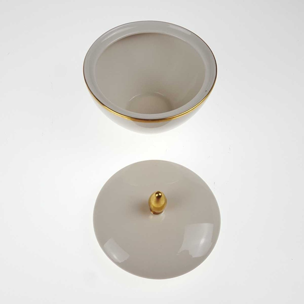 [2119296] 3er Set Zuckerdose und Milchkännchen Goldrand Eschenbach elfenbein Beige Tablett gebraucht - gut Bild 7
