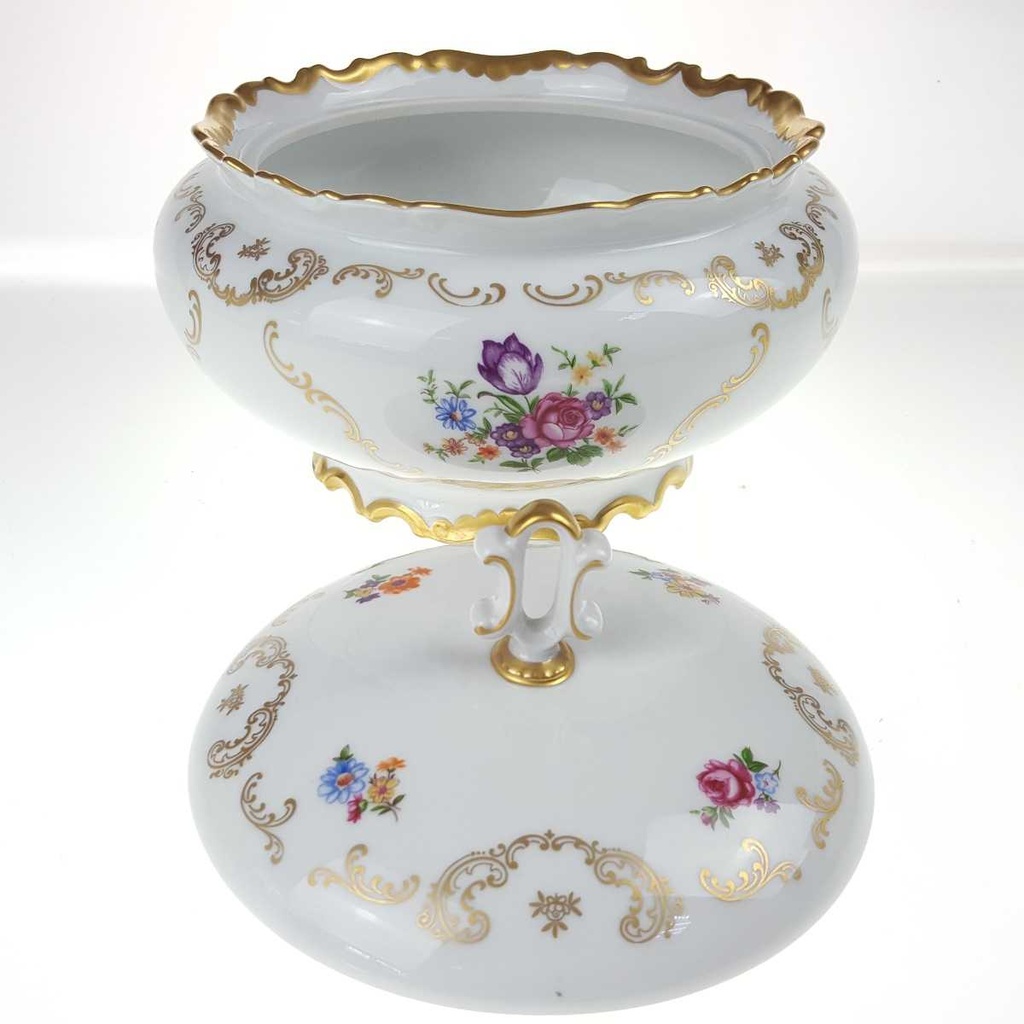 [458168423] Deckeldose Bonboniere 1,4 L Reichenbach Blumendekor Blumen gebraucht - gut Bild 3