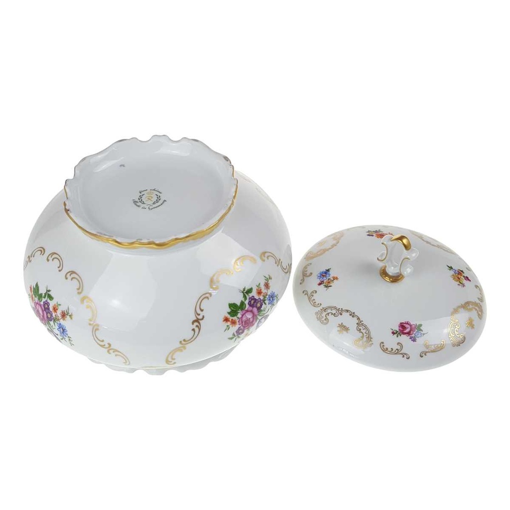 [458168423] Deckeldose Bonboniere 1,4 L Reichenbach Blumendekor Blumen gebraucht - gut Bild 9