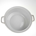 [458168434] Ragoutterrine Servierschüssel Goldrand 1,5 L Bareuther Waldsassen geriffelt Blauband Weiß gebraucht - gut Bild 4
