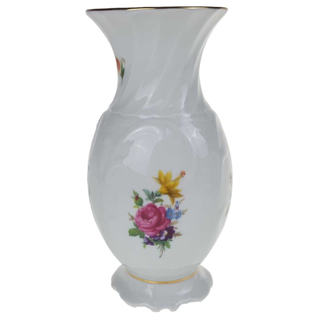 [458168438] Tischvase Vase Goldrand 19,3 cm Seltmann Vohenstrauß Blumendekor gebraucht - sehr gut Bild 2