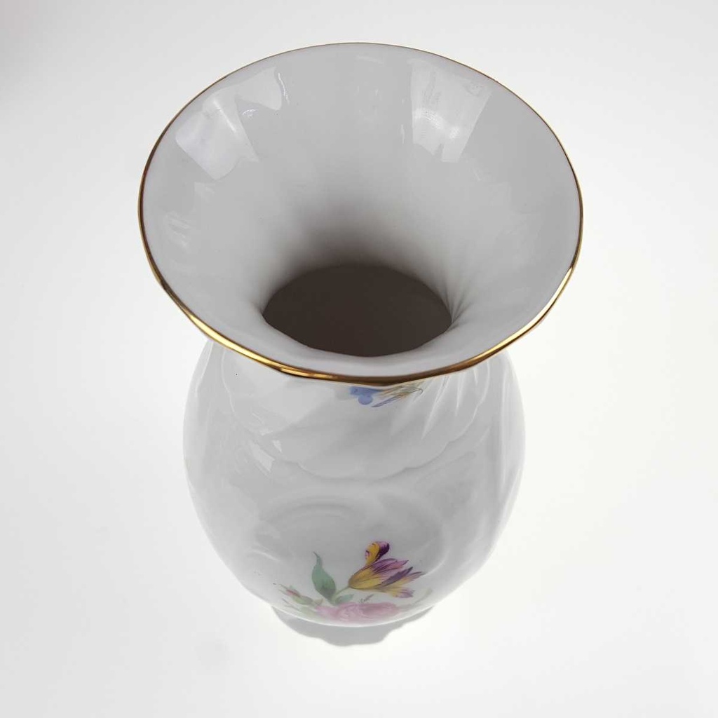 [458168438] Tischvase Vase Goldrand 19,3 cm Seltmann Vohenstrauß Blumendekor gebraucht - sehr gut Bild 5