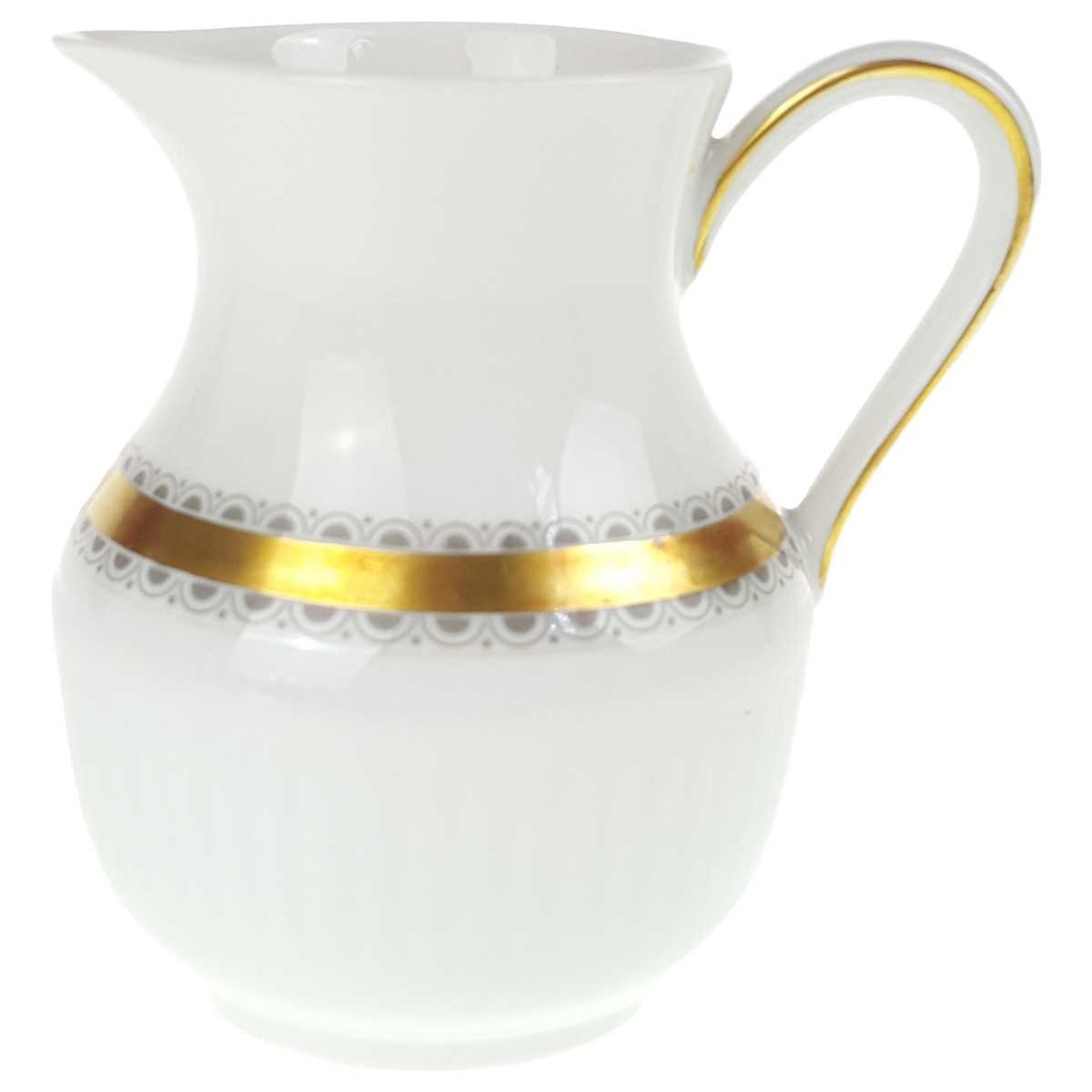 [458168441] Milchkännchen 0,2 L Seltmann Weiden Vohenstrauß Goldring graue Halbkreise gebraucht - sehr gut Bild 2