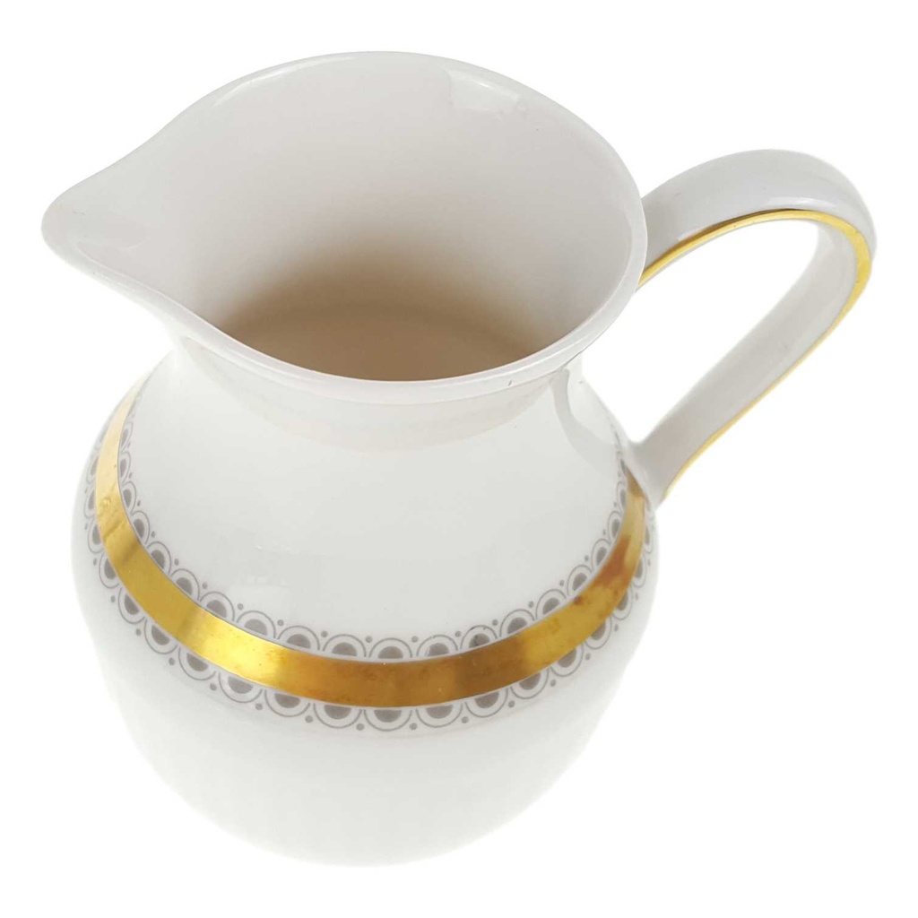 [458168441] Milchkännchen 0,2 L Seltmann Weiden Vohenstrauß Goldring graue Halbkreise gebraucht - sehr gut Bild 3