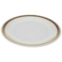 [458168443] Kuchenteller Dessertteller 19,5 cm Seltmann Weiden Vohenstrauß Goldring graue Halbkreise gebraucht - gut Bild 2