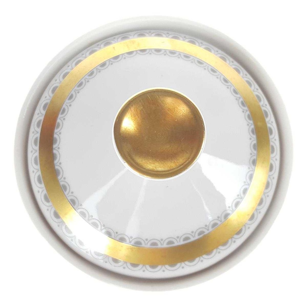[458168446] Zuckerdose Seltmann Weiden Vohenstrauß Goldring graue Halbkreise gebraucht - gut Bild 4