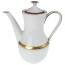 [458168447] Kaffeekanne 1,3 L Seltmann Weiden Vohenstrauß Goldring graue Halbkreise gebraucht - gut Bild 2