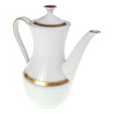 [458168447] Kaffeekanne 1,3 L Seltmann Weiden Vohenstrauß Goldring graue Halbkreise gebraucht - gut Bild 4